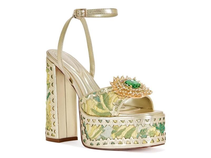 アザレア ワン レディース シューズ サンダル プラットフォーム Azalea WangWenda Platform Sandal GreenGold グリーン