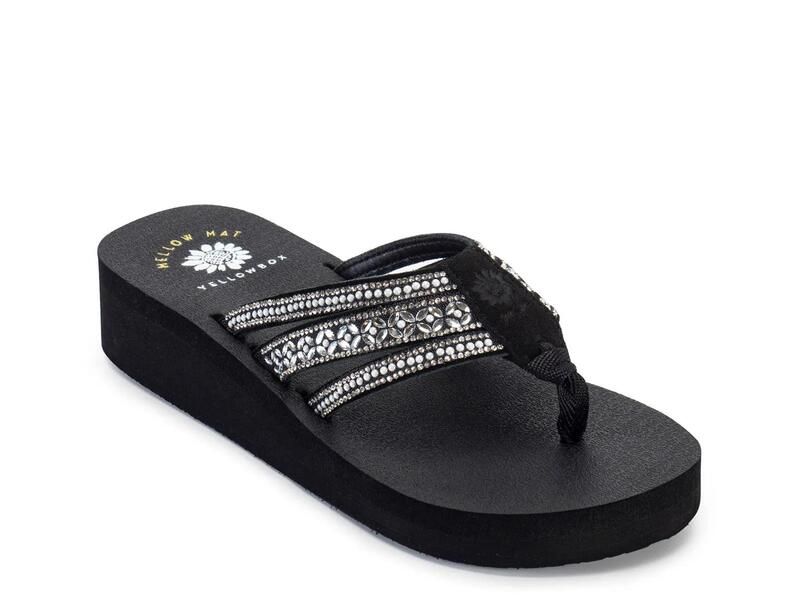 イエローボックス レディース シューズ サンダル Yellow BoxLaka Wedge Sandal BlackWhite ホワイト