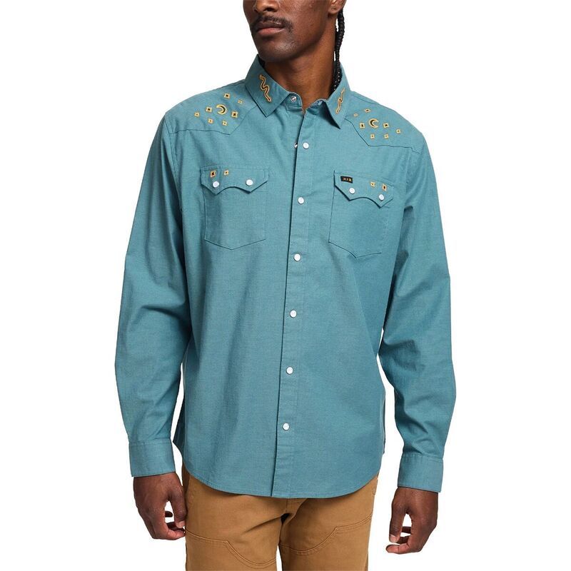 ハウラーブラザーズ メンズ トップス シャツ Howler Brothers Crosscut Deluxe Snapshirt Mens Noche de PazIndigo Chambray インディゴ