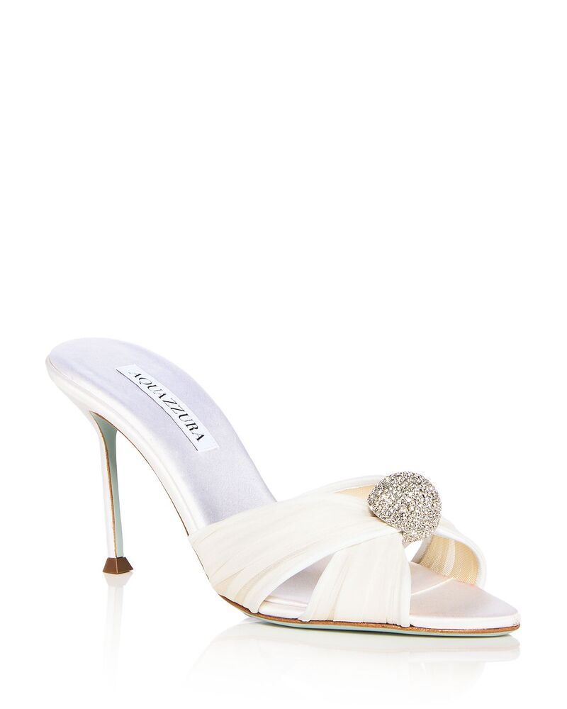 アクアズーラ レディース シューズ サンダル Aquazzura Womens Mystery Mules White ホワイト