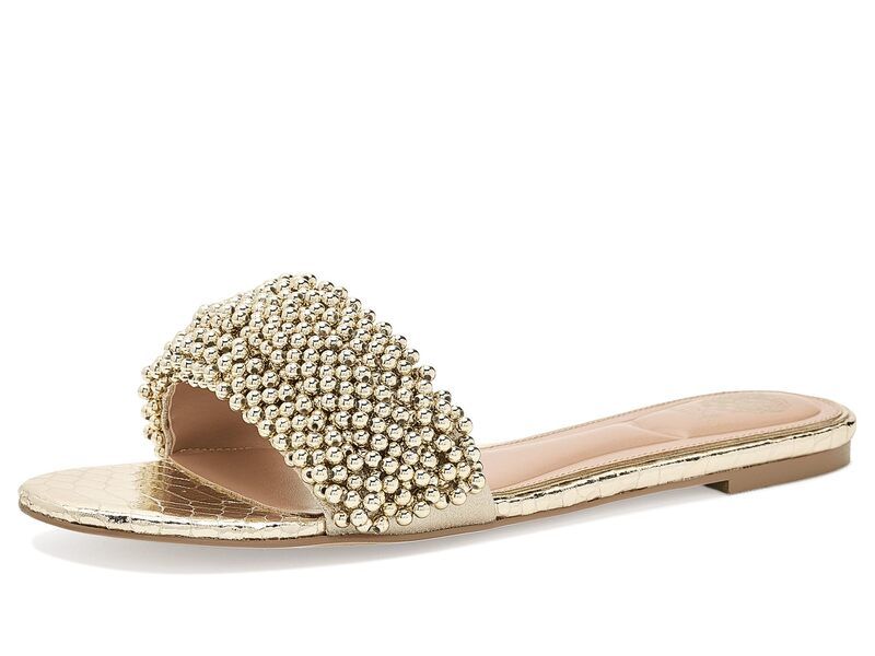 ヴィンスカムート レディース シューズ サンダル Vince Camuto Balea Beaded Band Flat SandalsWo Gold ゴールド