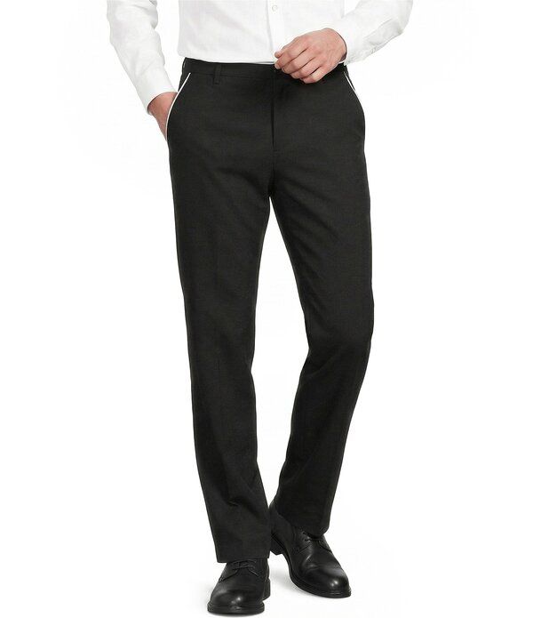 ムラノ メンズ ボトムス カジュアルパンツ スリムフィット Tシャツ コントラスト キャップ Murano Thevent Capsule Alex Slim Fit Contrast Sateen Suit Separates Dress Pants Bla