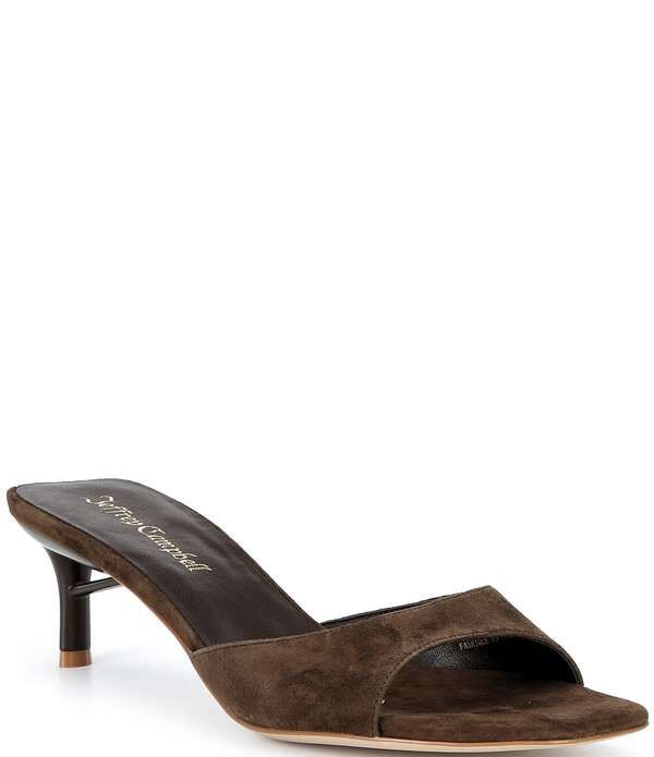 ジェフリー キャンベル レディース シューズ サンダル スエード ヒール Jeffrey Campbell Cocoa Suede Slip On Kitten Heel Sandals Brown ブラウン