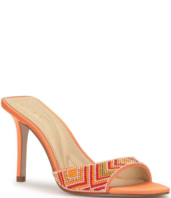 ジェシカシンプソン レディース シューズ サンダル Jessica Simpson Dravie Beadedetail Stiletto Slide Dressandals Brightangerine タンジェリン