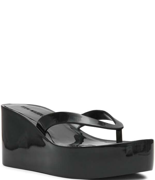 スティーブ マデン レディース シューズ サンダル プラットフォーム Steve Madden Jella Jelly Platform Thong Sandals Black ブラック