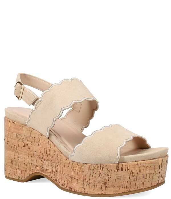 ペレモーダ レディース シューズ サンダル スエード Pelle Moda Cicel Suede Cork Wedge Sandals Latte