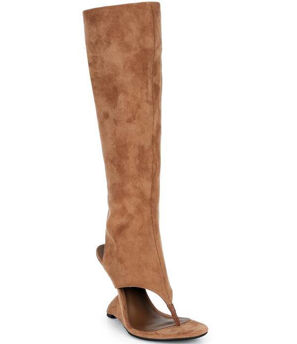 ジェフリー キャンベル レディース シューズ サンダル トール スエード ブーツ Jeffrey Campbell Whats Up Suede Thongladiator Wedge Tall Boots Tan タン