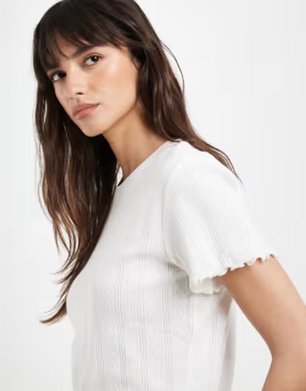ピーシーズ レディース トップス Tシャツ PIECES lettucedge tshirt in cloudancer Cloudancer