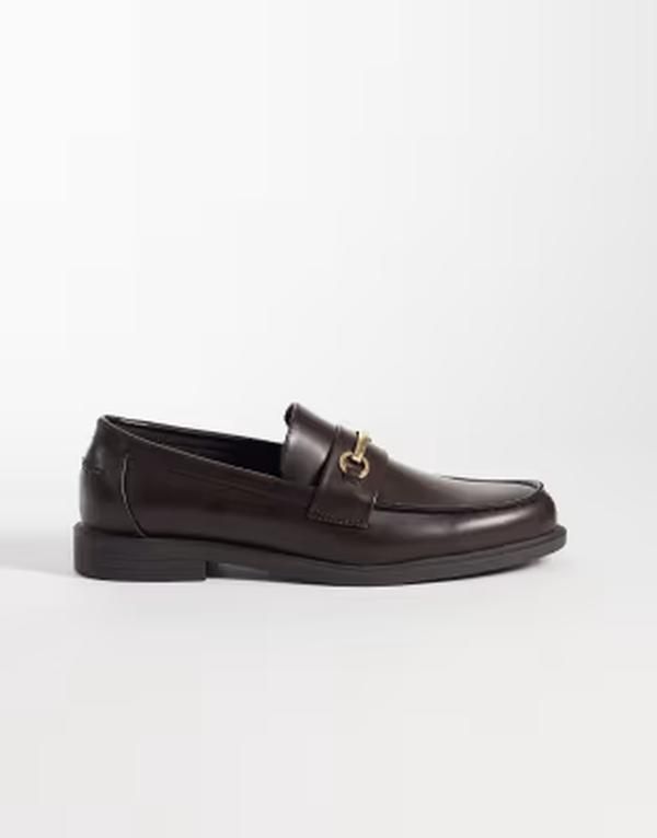 エイソス メンズ シューズ スリッポン・ローファー ASOS DESIGN penny loafers with goldtone snaffle detailing BROWN ブラウン 15,736円