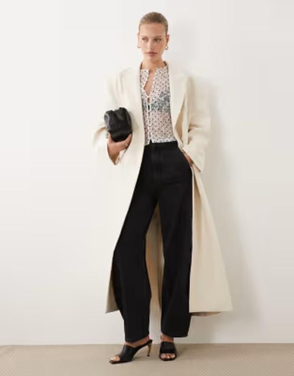 エイソス レディース アウター ジャケット・ブルゾン ブレザー マキシ ASOS DESIGN menswear inspired oversized maxi length blazer in ecru エクリュ