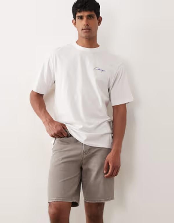 オンリーアンドサンズ メンズ ボトムス ハーフパンツ・ショーツ ヴィンテージ ショートパンツ デニム ONLY SONS Edge straight fit denim shorts vintage gray wash Tobacco Brown ブラウン