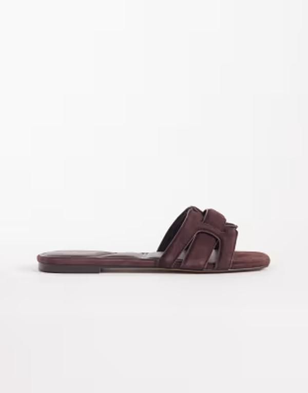 アルド レディース シューズ サンダル ALDO Elenaria flat sandals in dark brown ブラウン