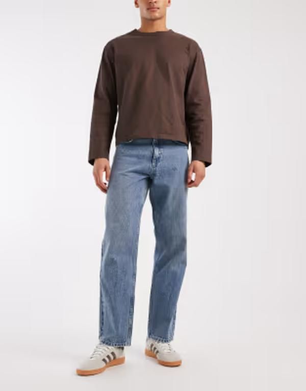 レディファインド レブル メンズ ボトムス デニムパンツ ジーンズ Redefined Rebel Brooklyn loose fit jeans in light BLUE ブルー