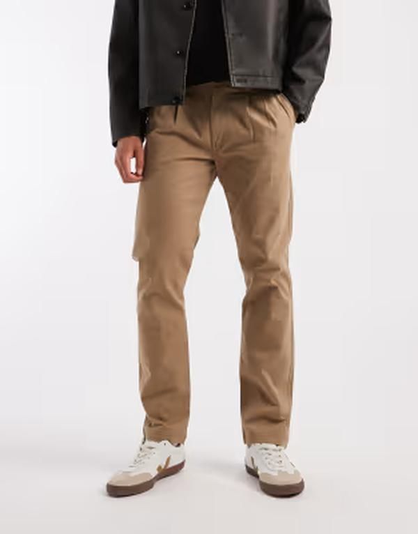 スリードベア メンズ ボトムス カジュアルパンツ Threadbare loose fit chino pants in dark stone Dark stone ストーン