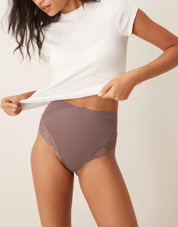 カルバンクライン レディース アンダーウェア ブリーフパンツ レース Calvin Klein Shapewear Sensual Stretch Lace thong Botanical Brown ブラウン