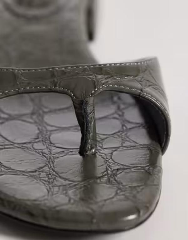 エイソス レディース シューズ サンダル ASOS DESIGN Florida toe thong sandal in charcoal crocharcoal gray チャコール