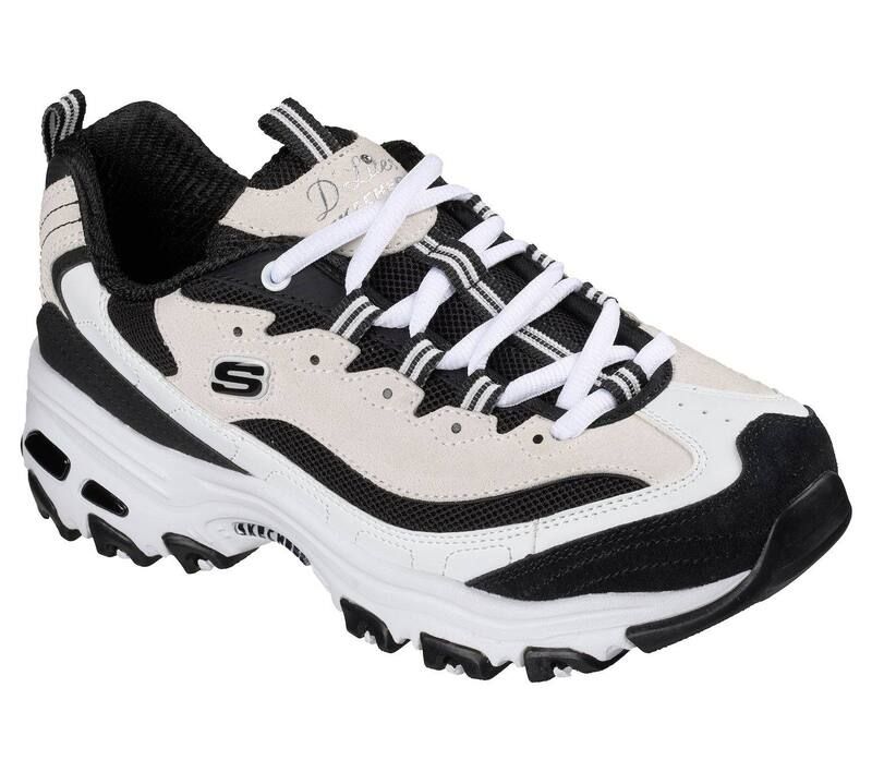 スケッチャーズ レディース シューズ スニーカー レース Skechers DLites New Legacy Womens LaceUp Casual Sneakers Black White ホワイト