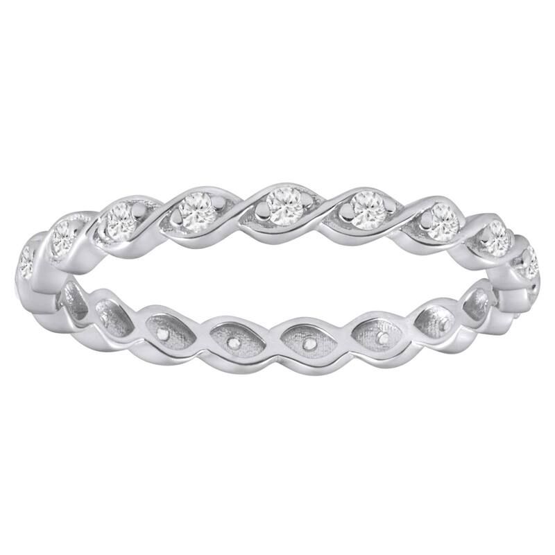 Alyson Layne レディース アクセサリー リング Alyson Layne 10k Gold 18 CaratW Lab Grown Diamond Twist Eternity Band 10k White Gold ホワイト