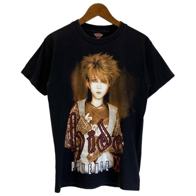 【中古】　ROCK EAGLE　hide　アーティストT　90s vintage　90年代　OLD　半袖　トップス　クルーネック　アー写　プリント　X JAPAN　古着　/1107