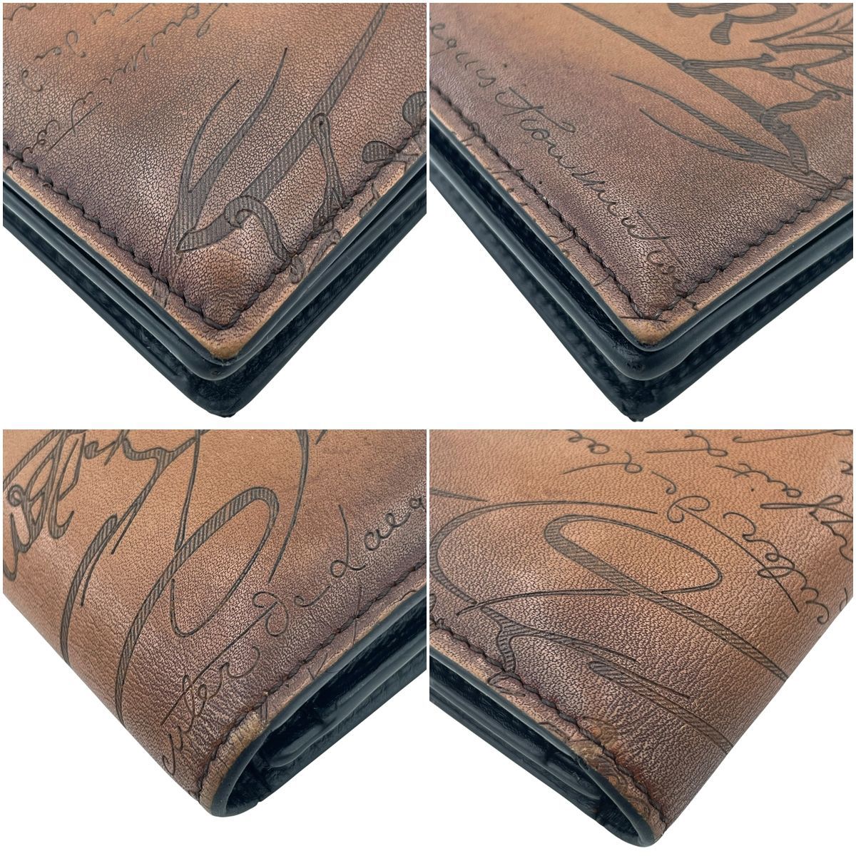 中古】 Berluti ベルルッティ サンタル カリグラフィ 二つ折り長財布