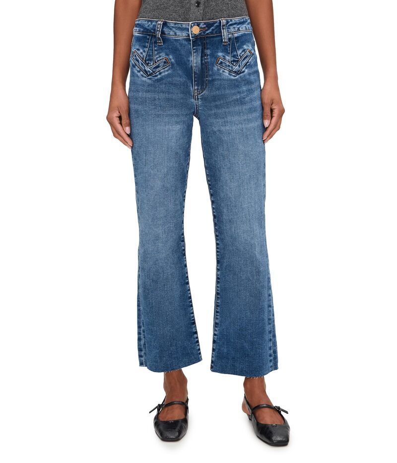 カットフロムザクロス レディース ボトムス デニムパンツ アンクル KUT from the Kloth Kelsey HighRise Ankle Flare Fake Welt Frt Pockets in Excitement
