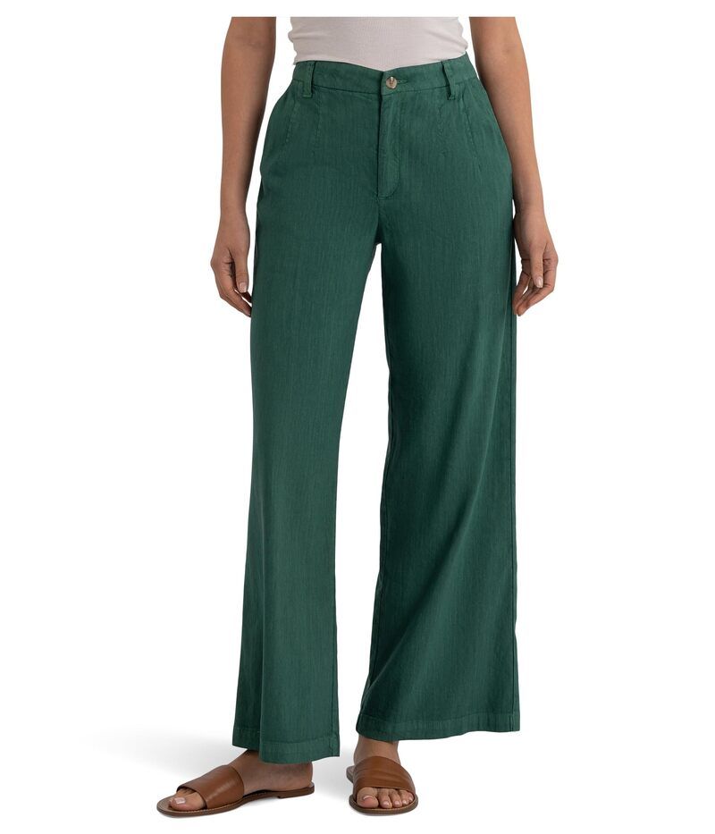 カットフロムザクロス レディース ボトムス カジュアルパンツ KUT from the Kloth Meg High Rise Wide Straight Legs Front Pleats Jungle