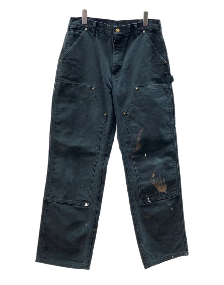 カーハート Carhartt Double Knee Painter Pants ダブル ニー ペインター パンツ ジップフライ ワーク 黒 ロゴ デニム ブラック サイズ33×30 104MB-542