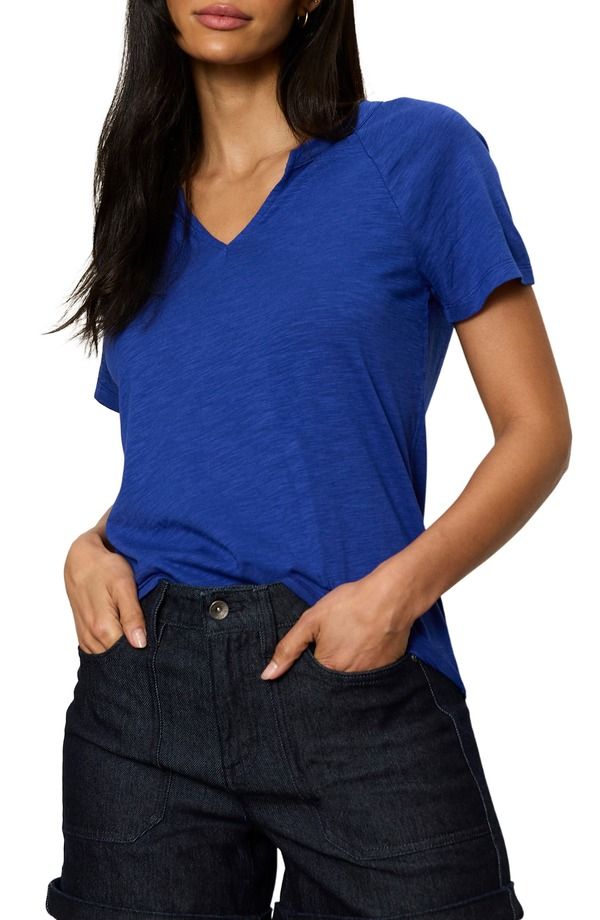 サンクチュアリー レディース トップス シャツ Vネック コットン Sanctuary Notch VNeck Cotton Blend TShirt Luminous Blue ブルー