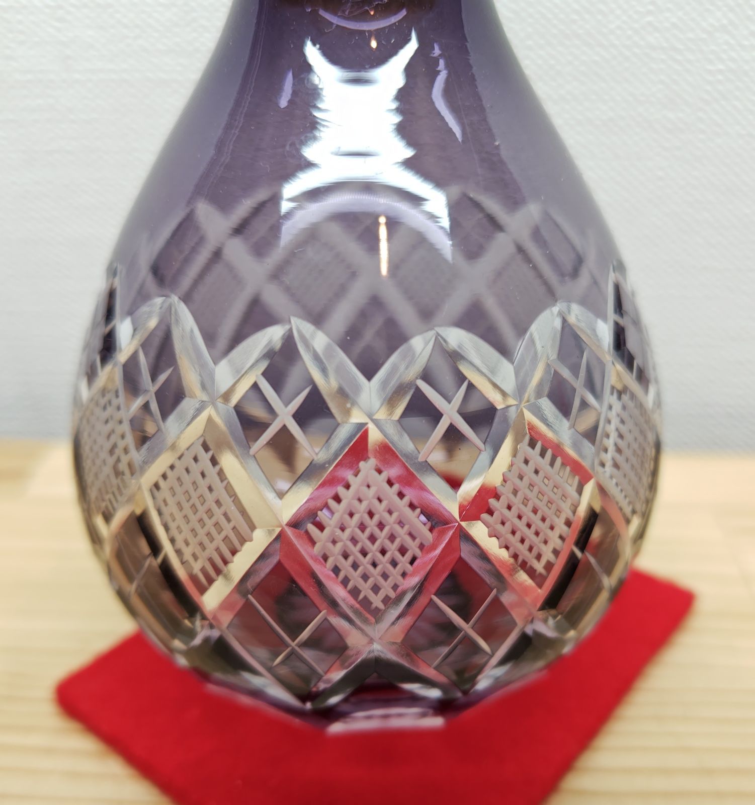 逢絢亭・新品】茶道具 茶箱用品 振出し 江戸切子 江戸紫 東太武朗 紙箱