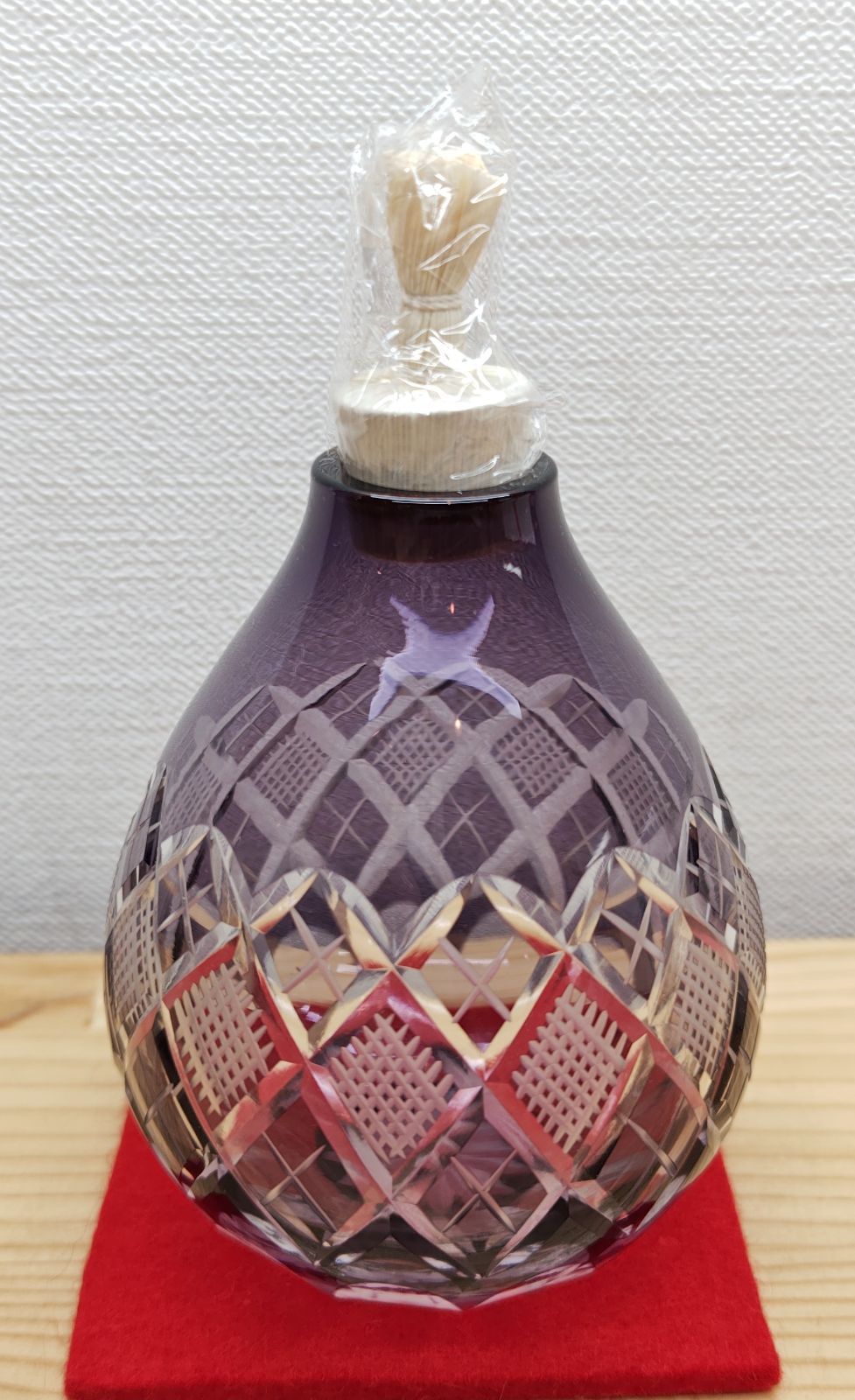 逢絢亭・新品】茶道具 茶箱用品 振出し 江戸切子 江戸紫 東太武朗 紙箱
