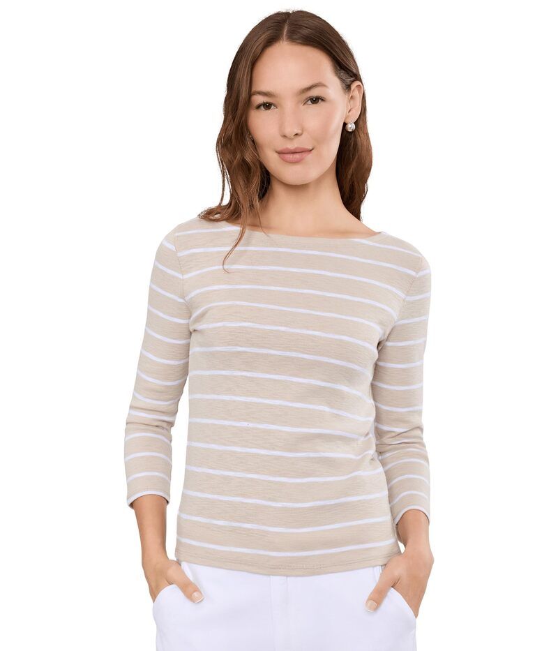 リラピー レディース トップス シャツ Lilla P Striped Boatneck Bamboo Stripe ストライプ
