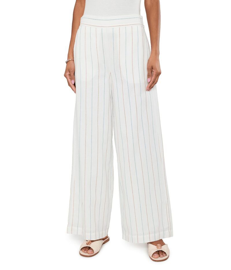 リヴァプール ロサンゼルス レディース ボトムス カジュアルパンツ ワイドレッグ Liverpoolos Angeles MidRise PullOn Wide Leg Woven Pants 30inseam CreamBlue Mult クリーム