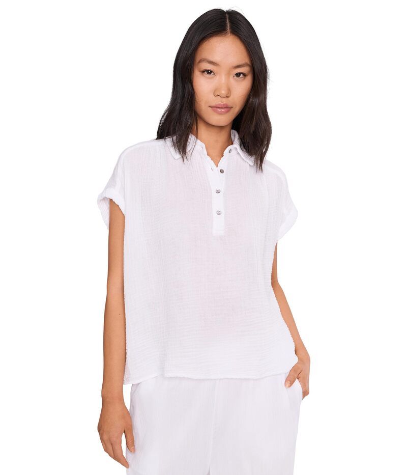 マイケルスターズ レディース トップス シャツ Michael Stars Avalon Pop Over Top White ホワイト