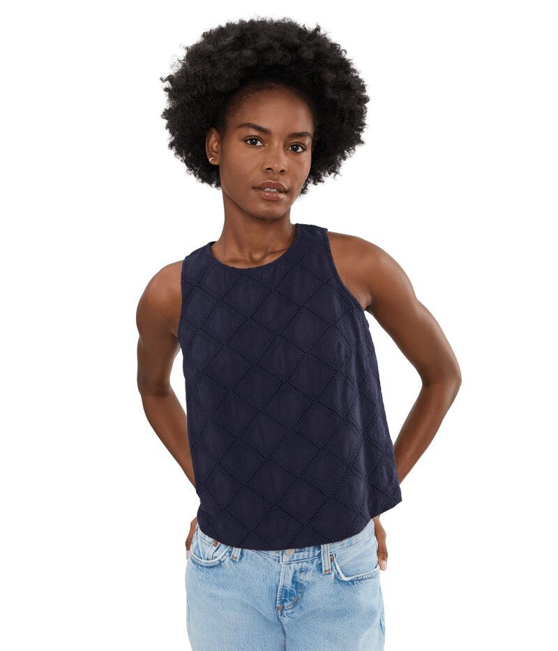 ニックプラスゾーイ レディース トップス シャツ Niczoe Diamond Eyeletop Dark Indigo インディゴ