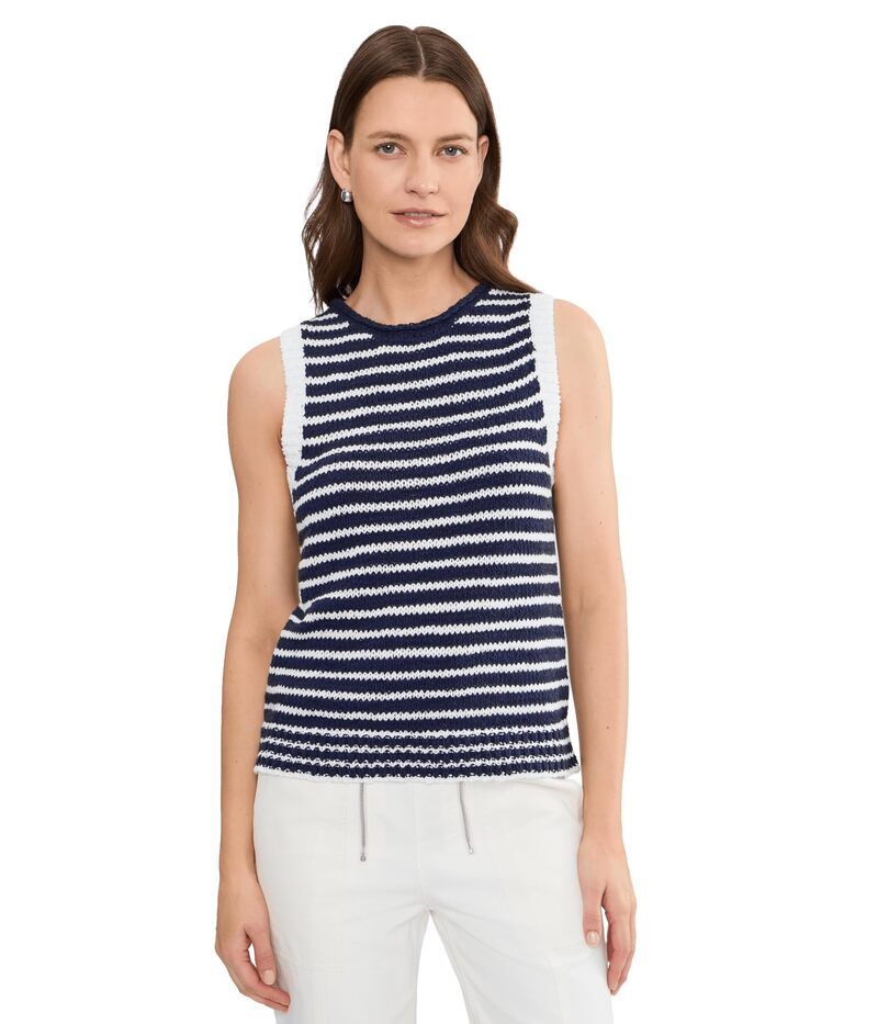トッミーバハマ レディース アウター ニット・セーター コットン Tommy Bahama Harbor Pebble Cotton Stripe Tank Coastline ストライプ