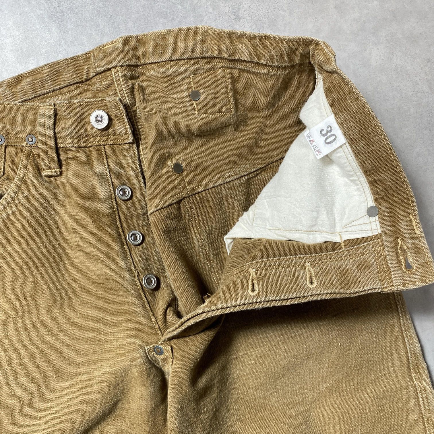 GQ5553◇WAREHOUSE：シンチバック ワークパンツ◇30◇ブラウン系