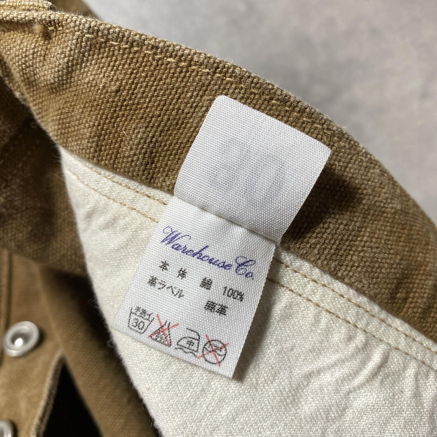 GQ5553◇WAREHOUSE：シンチバック ワークパンツ◇30◇ブラウン系