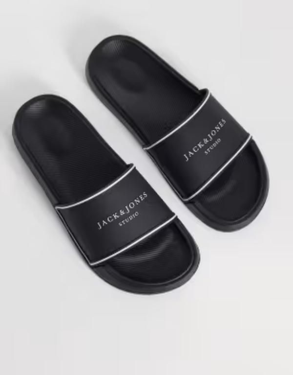 ジャック アンド ジョーンズ メンズ シューズ サンダル Jack Joneslider Black ブラック
