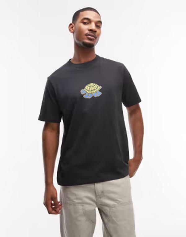 グラミチ メンズ トップス Tシャツ グラフィック Gramicci turtle graphic short sleeve tee Black ブラック