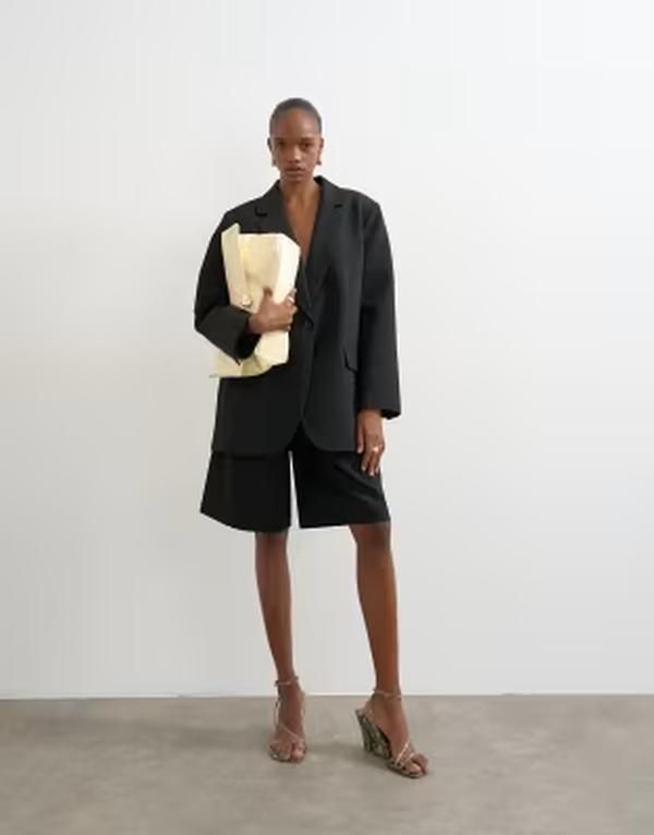 トップショップ レディース ボトムス ハーフパンツ・ショーツ ショートパンツ Topshop longline shorts part of a set black ブラック