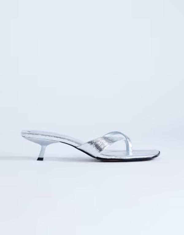 トップショップ レディース シューズ サンダル ヒール Topshop Solo strappy mule mid heel sandalsILVER シルバー