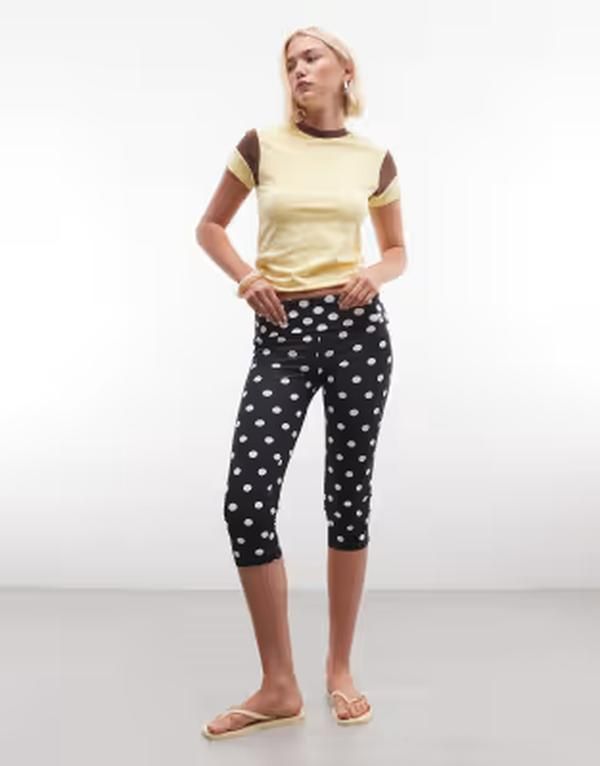 コルージョン レディース ボトムス ハーフパンツ・ショーツ ドット柄 ドット キャップ COLLUSION polka dot capri pants Polka dot ドット