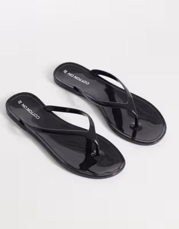 コットンオン レディース シューズ サンダル Cotton Blake jelly flip flops Black ブラック