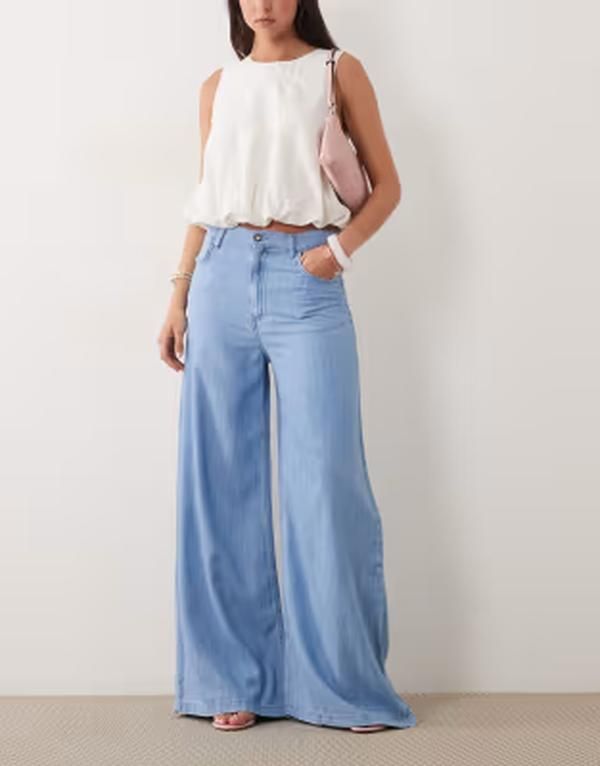 マンゴ レディース ボトムス デニムパンツ ストレート ジーンズ Mango Eva mid rise straight leg denim jeans in light blue part of a set LIGHT BLUE ブルー