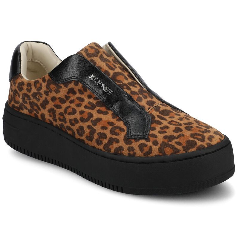 ジャーニー レディース シューズ スニーカー Journee Collection Pheobe WomenslipOn Sneakers Leopard Camel キャメル