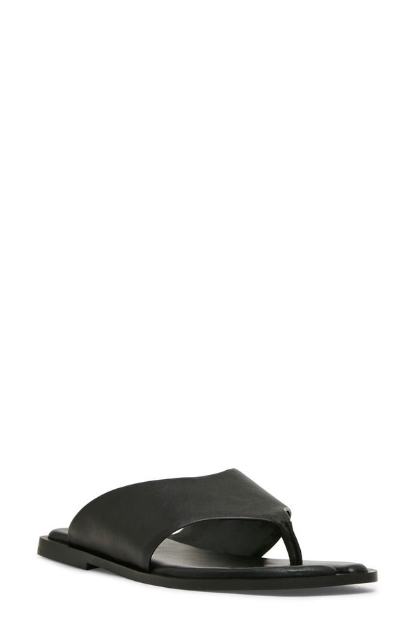 スティーブ マデン レディース シューズ サンダル Steve Madden Illia Flip Flop Black Leather ブラック