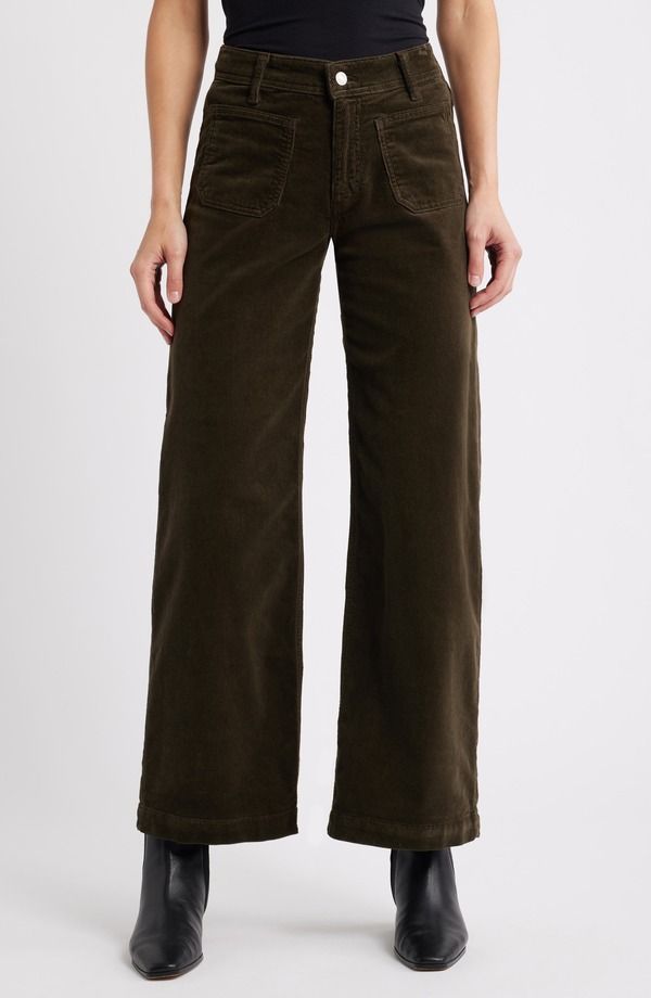 マーヴィ ジーンズ レディース ボトムス レギンス ワイドレッグ コーデュロイ パンツ Mavi Jeans Palomarine Patch Pocket Corduroy Wide Leg Pants Dollar Bill Cord