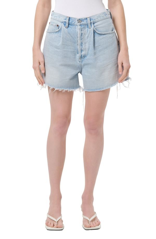 アゴルド レディース ボトムス デニムパンツ プリーツ ショートパンツ AGOLDE Rhoda Pleatedenim Cutoff Shorts Detach Md Marbled Vint Ind デニム