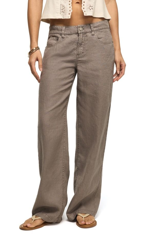 ラッキーブランド レディース ボトムス レギンス ワイドレッグ パンツ リネン Lucky Brand Baggy Wide Leg Linen Pants Castlerock 26,838円