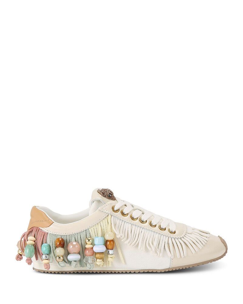 カートジェイガーロンドン レディース シューズ スニーカー KURT GEIGER LONDON Womens Islington Beaded Tassel Sneakers Open White ホワイト